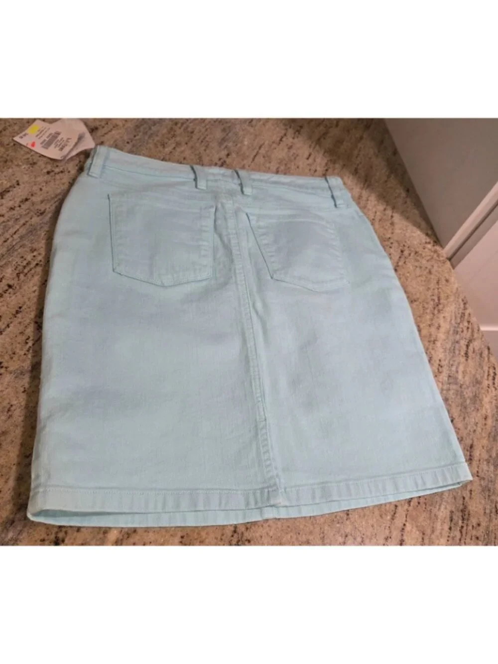 New! L.L. Bean Favorite Fit Jean Skirt Size 6 Petite Aqua Beach Glass Stretch